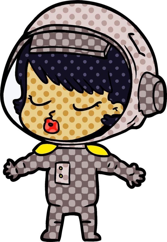 Cartoon hübsches Astronautenmädchen vektor