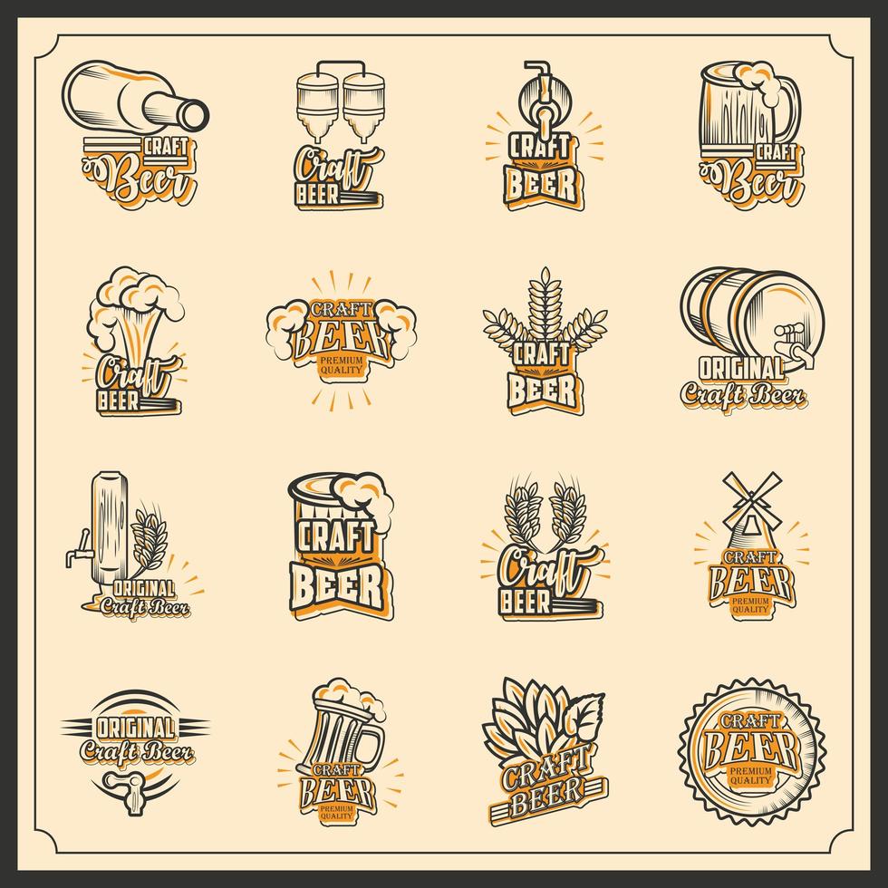 Craft Beer Icons Set vektor