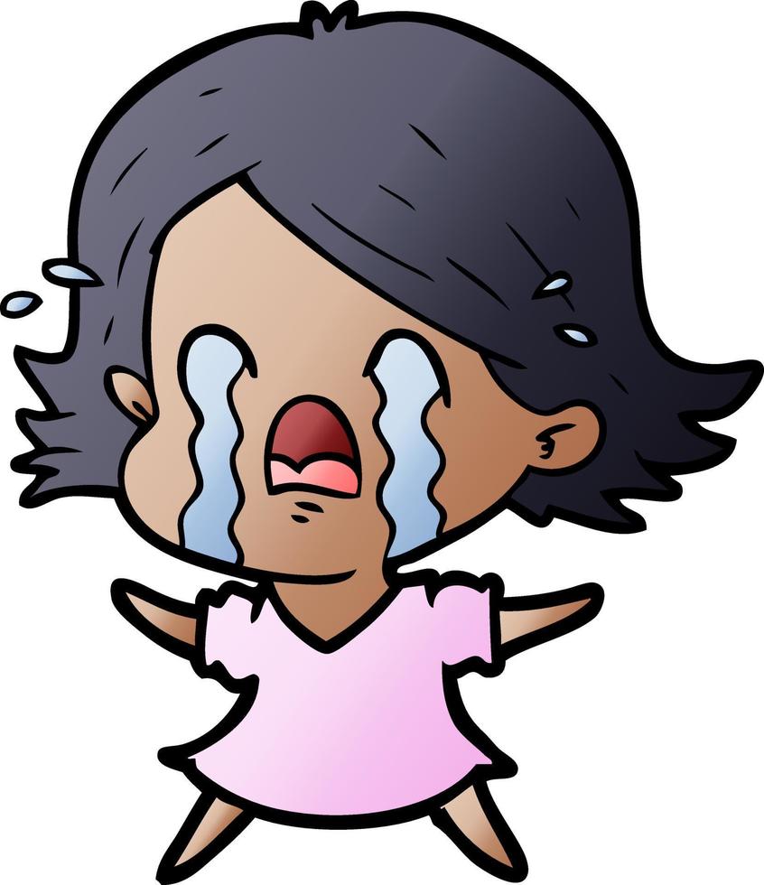 tecknad serie kvinna gråt vektor