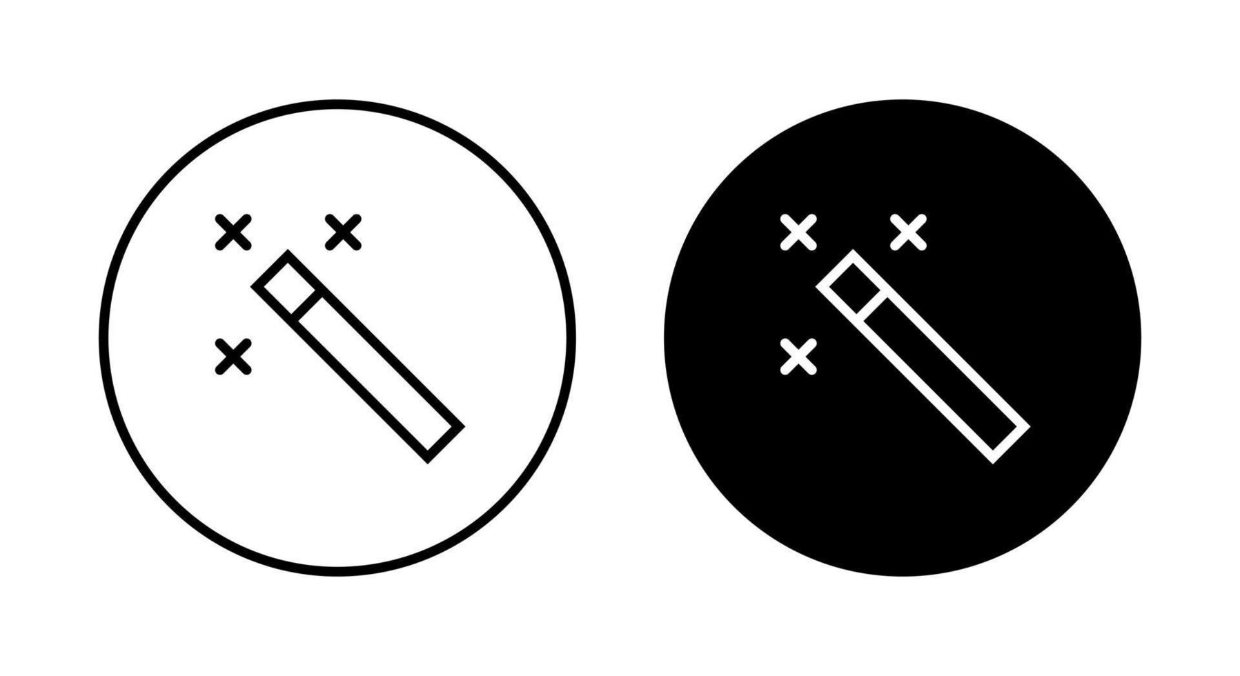 Zauberstab-Werkzeug-Icon-Vektor isoliert auf Kreishintergrund vektor
