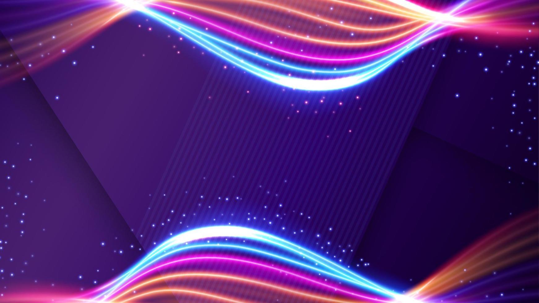 lichtspurhintergrund, elegante violette linienkreuzung. Breitbild-Vektor-Illustration vektor
