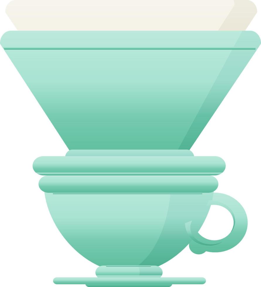 platt Färg illustration av en filtrera kaffe kopp vektor