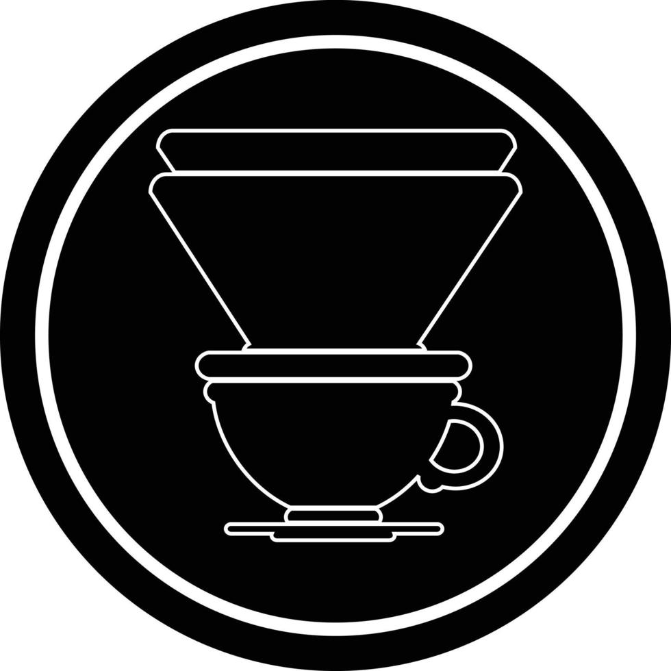 Kreisförmiges Symbol für Kaffeefiltertasse vektor
