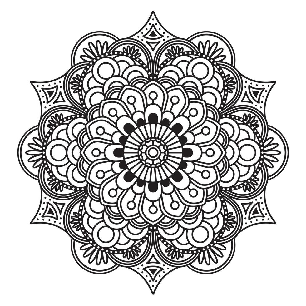 Umriss-Rangoli-Symbol isoliert auf weißem Hintergrund vektor