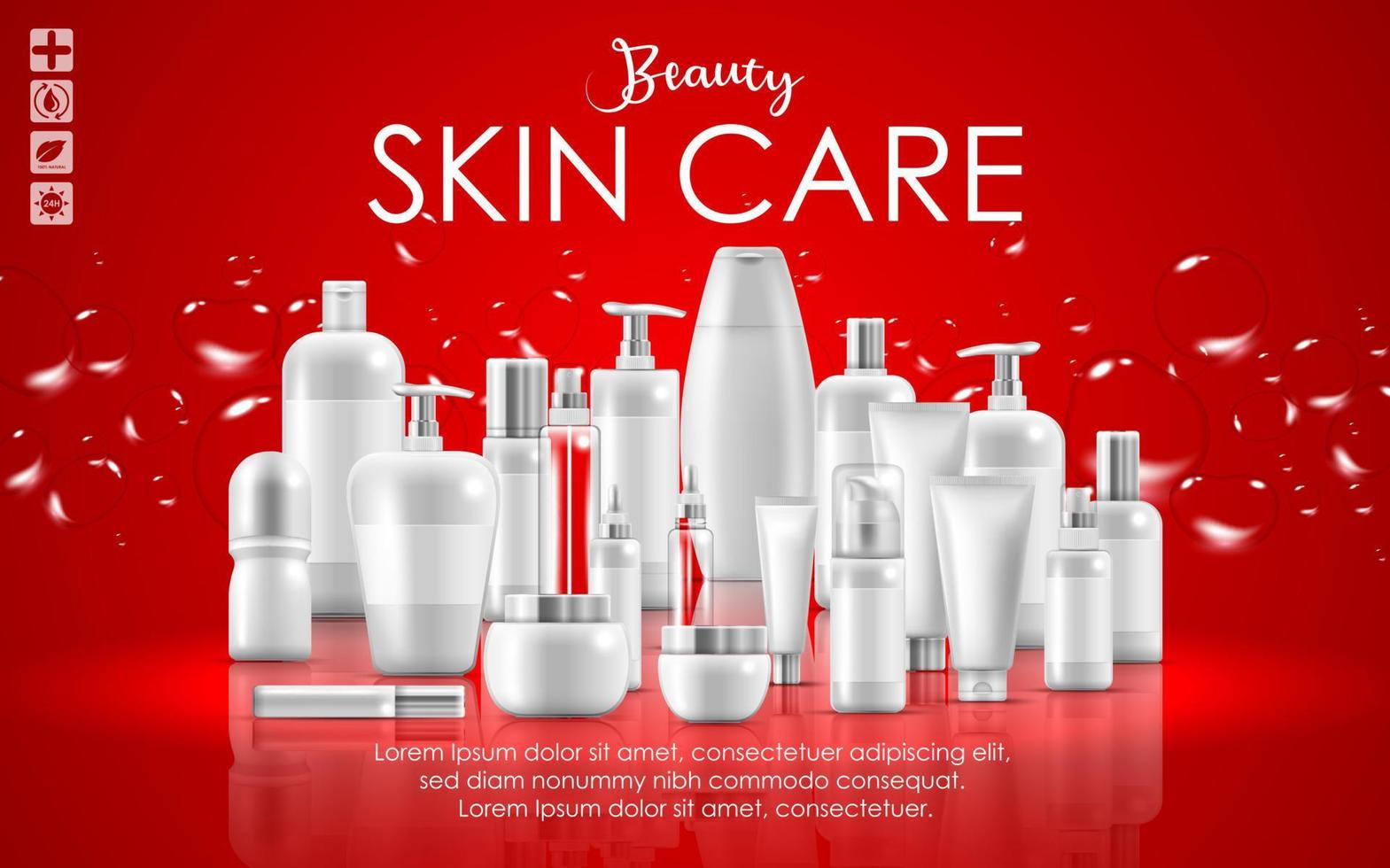 Set von Verpackungen für natürliche Schönheitsprodukte für die Hautpflege vektor