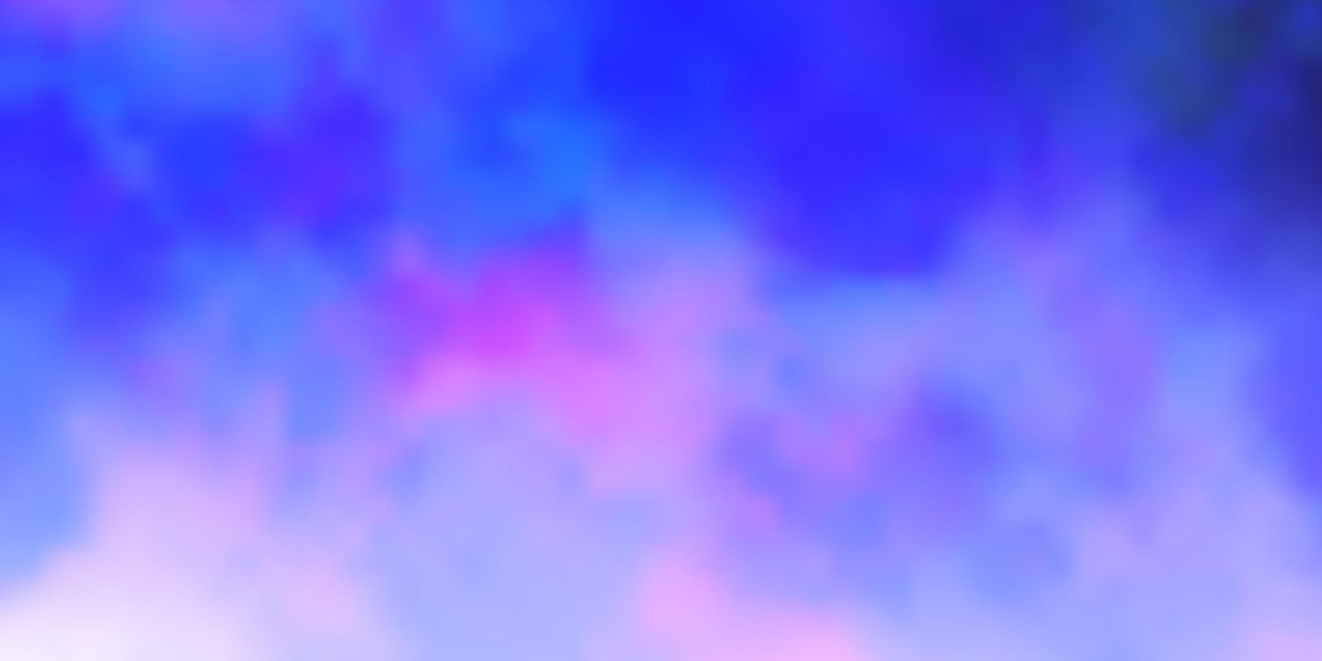hellrosa, blaues Vektorlayout mit Wolkenlandschaft. vektor