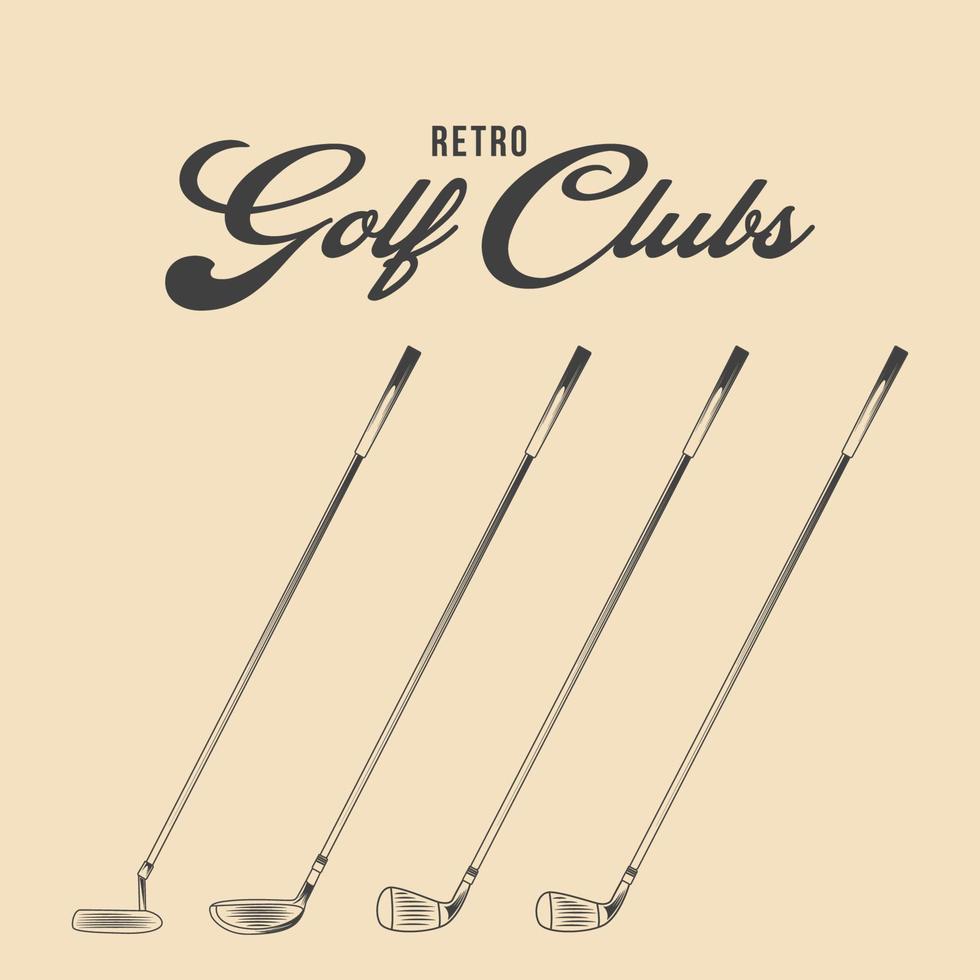 Retro-Golfschläger-Vektor-Stock-Illustration, Vintage-Golfschläger-Vektor-Stock-Illustration vektor