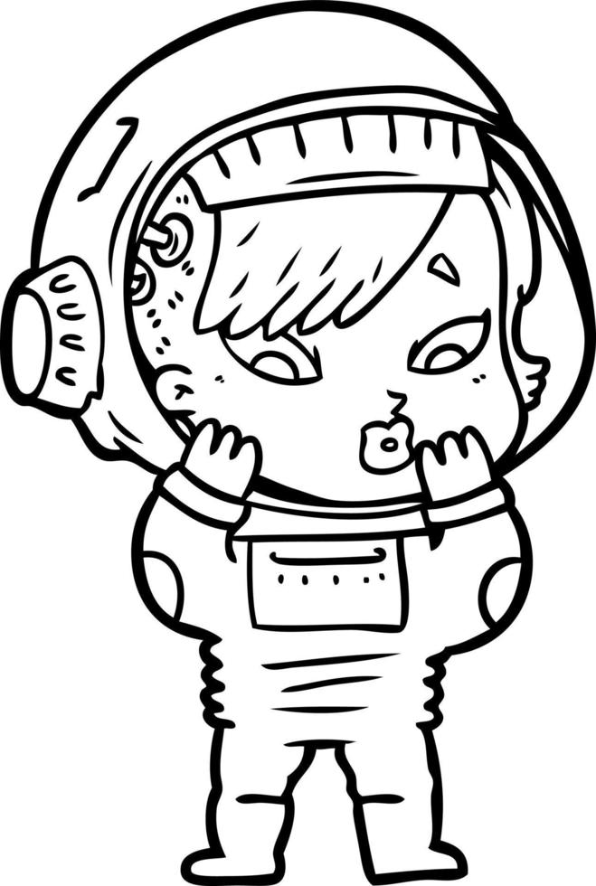 Cartoon-Astronautin vektor