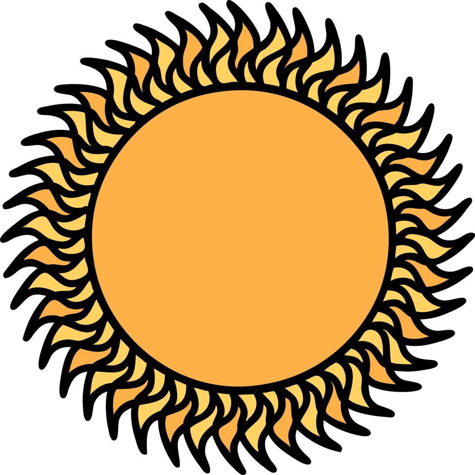 traditionell tatuering av en Sol vektor