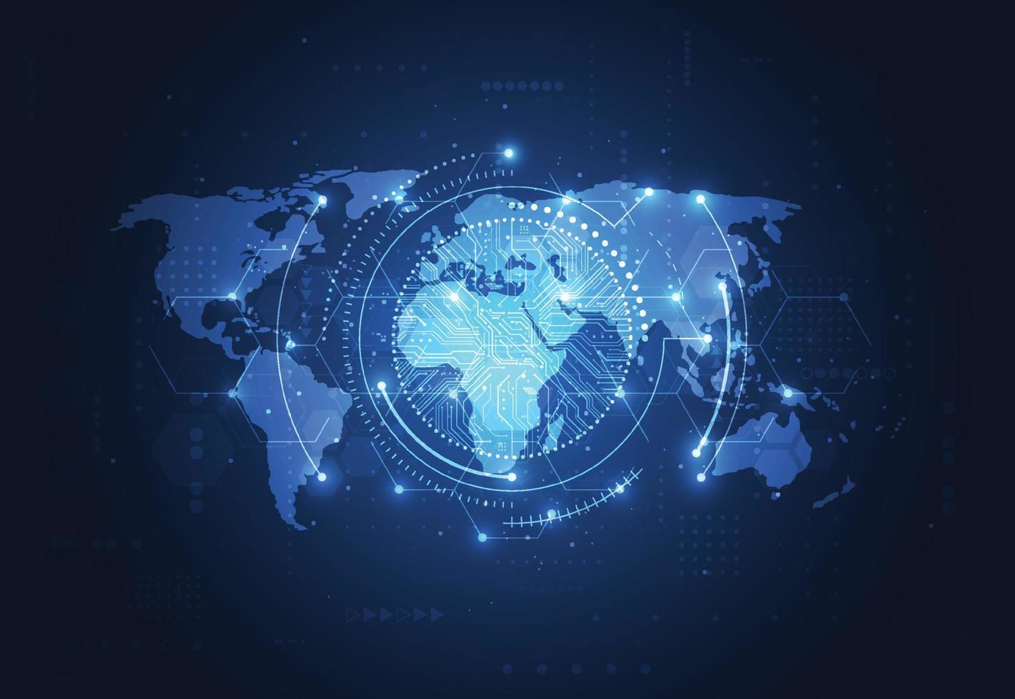 global nätverksanslutning. världskarta punkt och linje sammansättning koncept för global verksamhet. vektor illustration