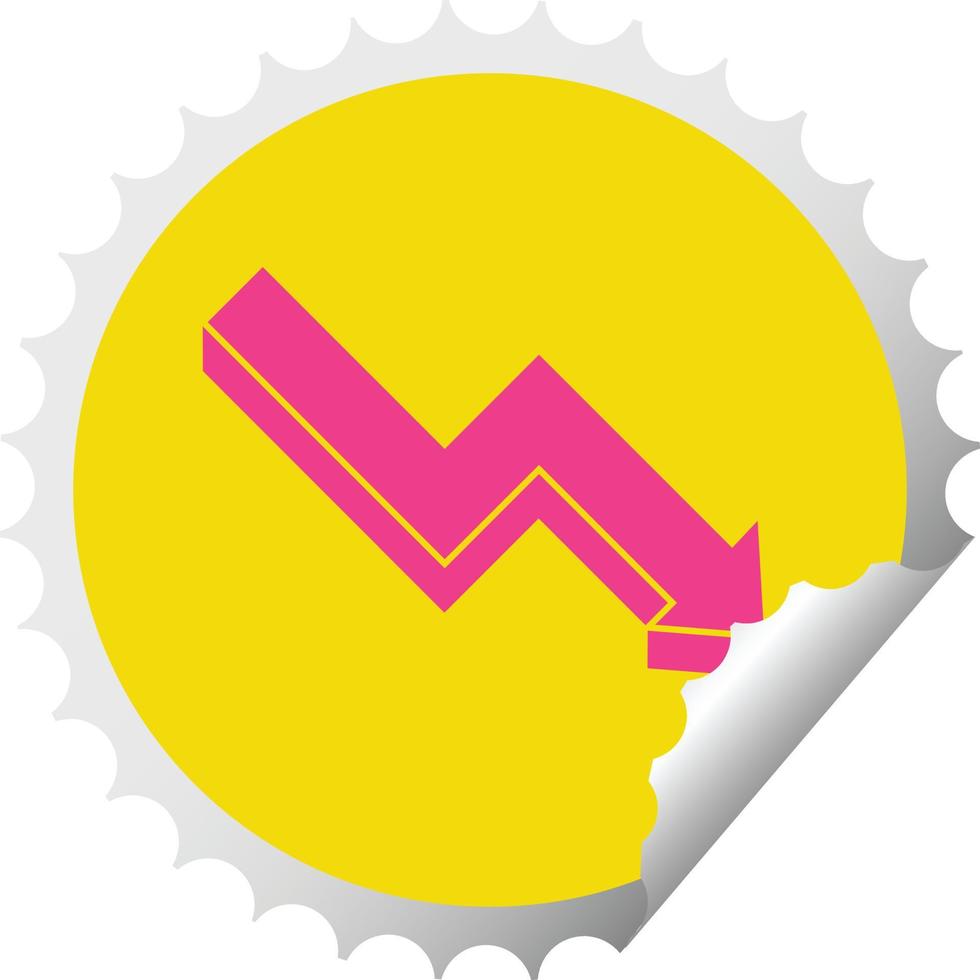 Performance-Pfeil-Grafik-Vektor kreisförmiger Peeling-Aufkleber vektor