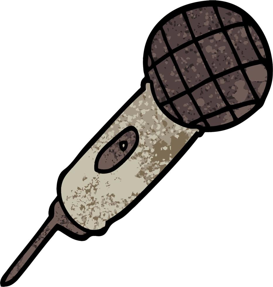 grunge texturerad illustration tecknad serie mikrofon vektor