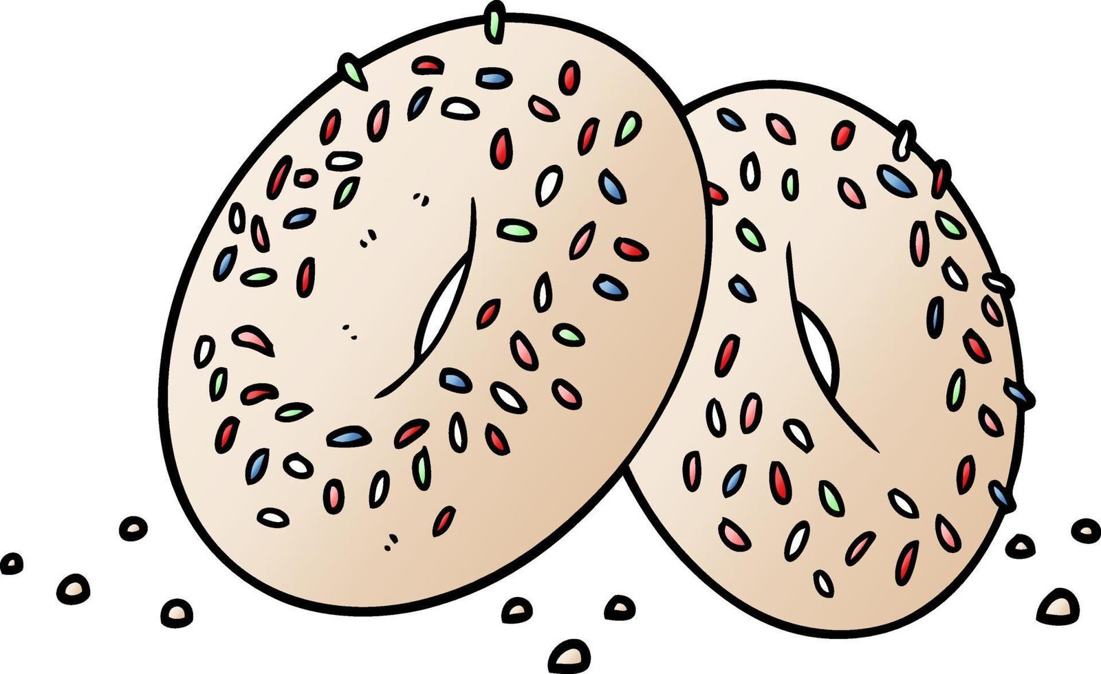 Cartoon-Doodle-Bagel-Design vektor