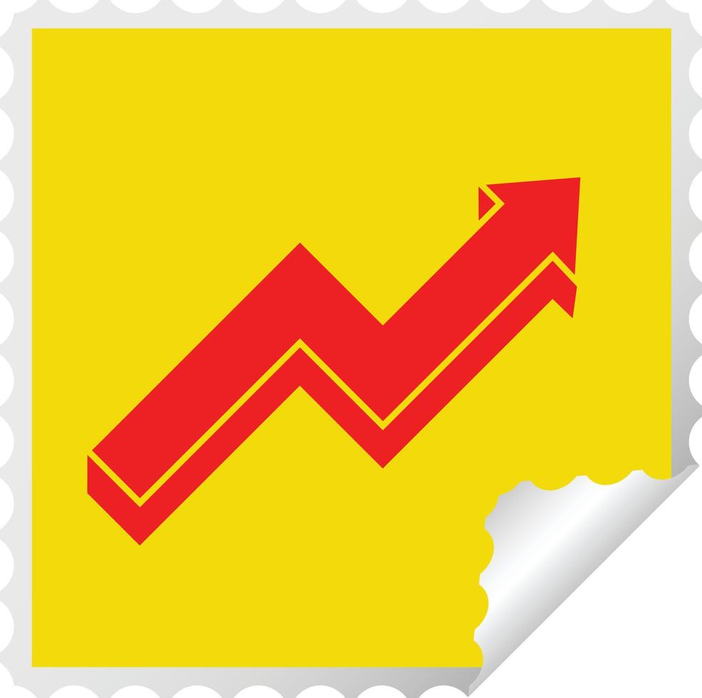 Leistungspfeil-Grafik-Vektor-Quadrat-Peeling-Aufkleber vektor