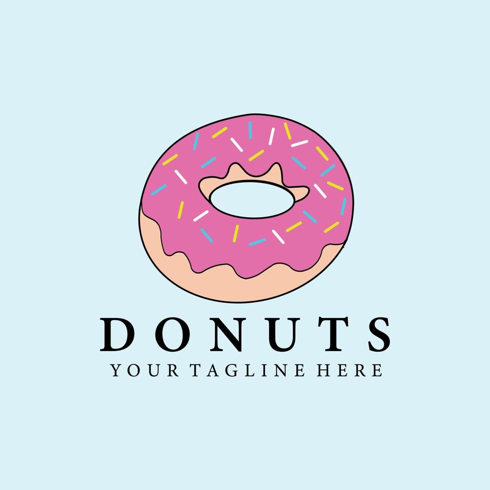 donuts vintage logo, symbol und symbol, vektorillustrationsdesign vektor