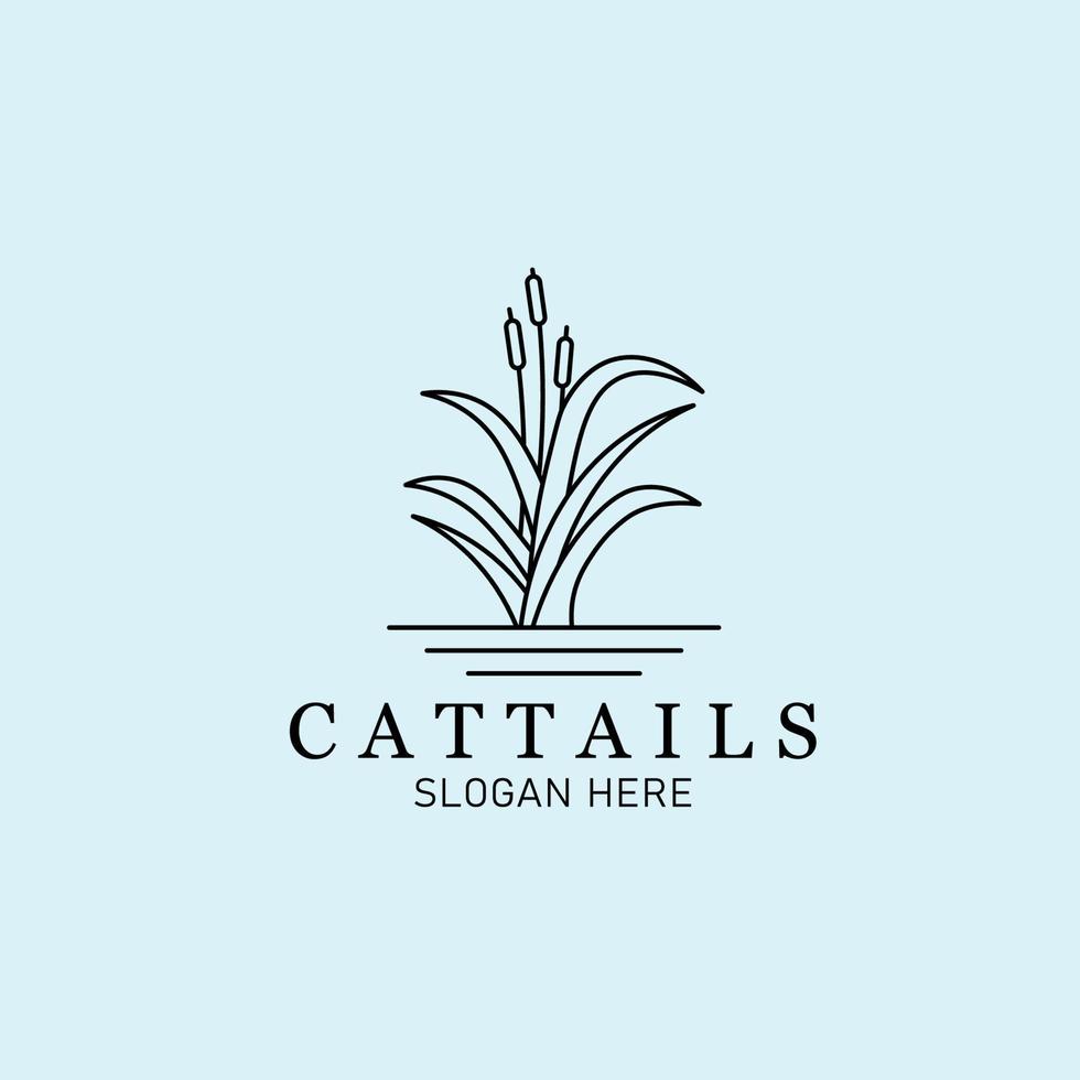 cattails line art logo, symbol und symbol, vektorillustrationsdesign vektor