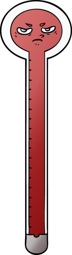 tecknad serie röd termometer vektor