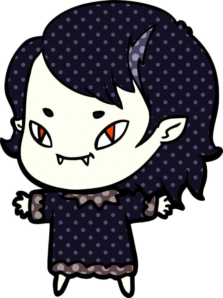 tecknad serie vänlig vampyr flicka vektor
