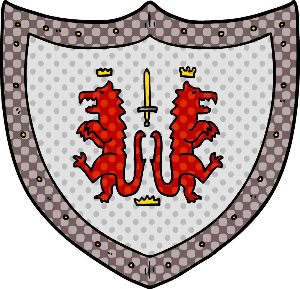 cartoon heraldisches schild vektor