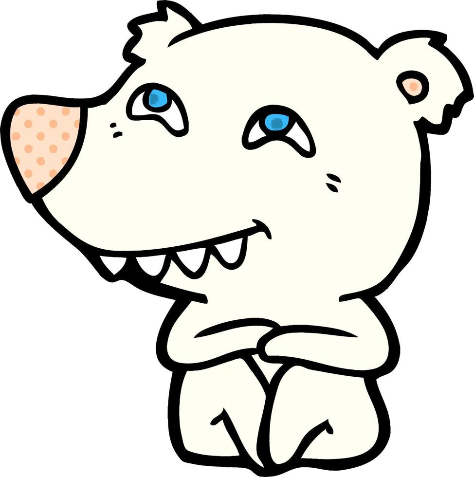 tecknad serie polär Björn som visar tänder vektor