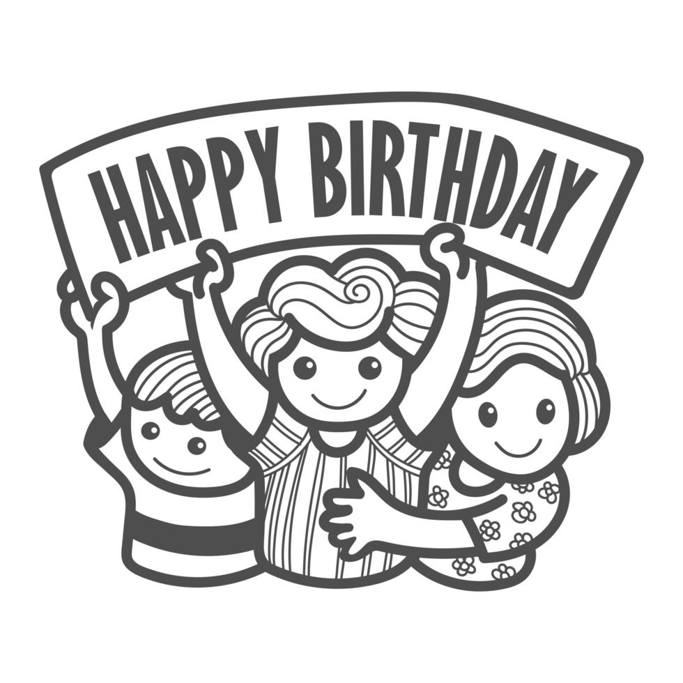 Kleine Kinder Mit Alles Gute Zum Geburtstag Zeichen Download Kostenlos Vector Clipart Graphics Vektorgrafiken Und Design Vorlagen