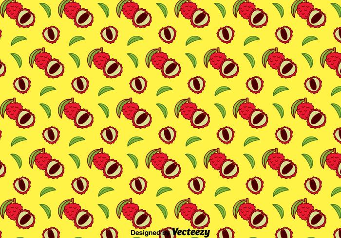 Handdragen Lychee Seamless Pattern vektor