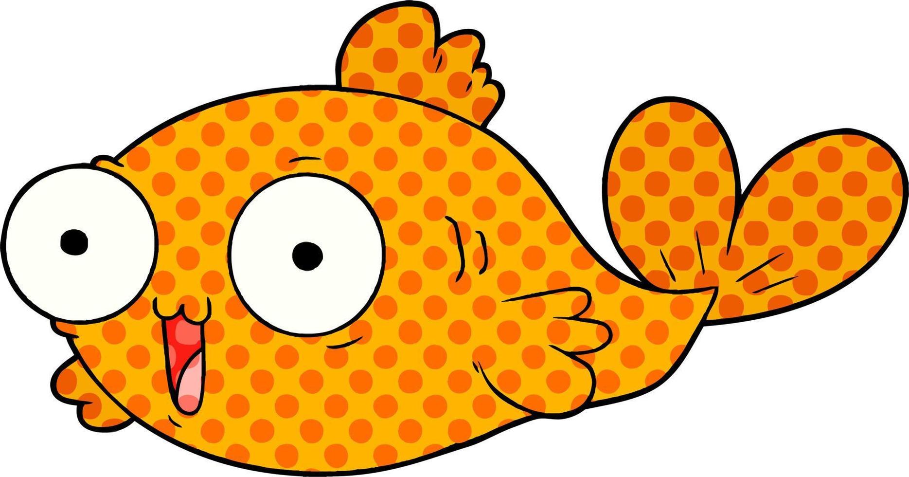 Lycklig guldfisk tecknad serie vektor
