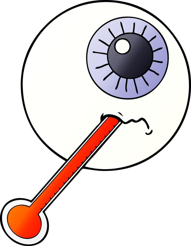 tecknad serie sjuk eyeball vektor