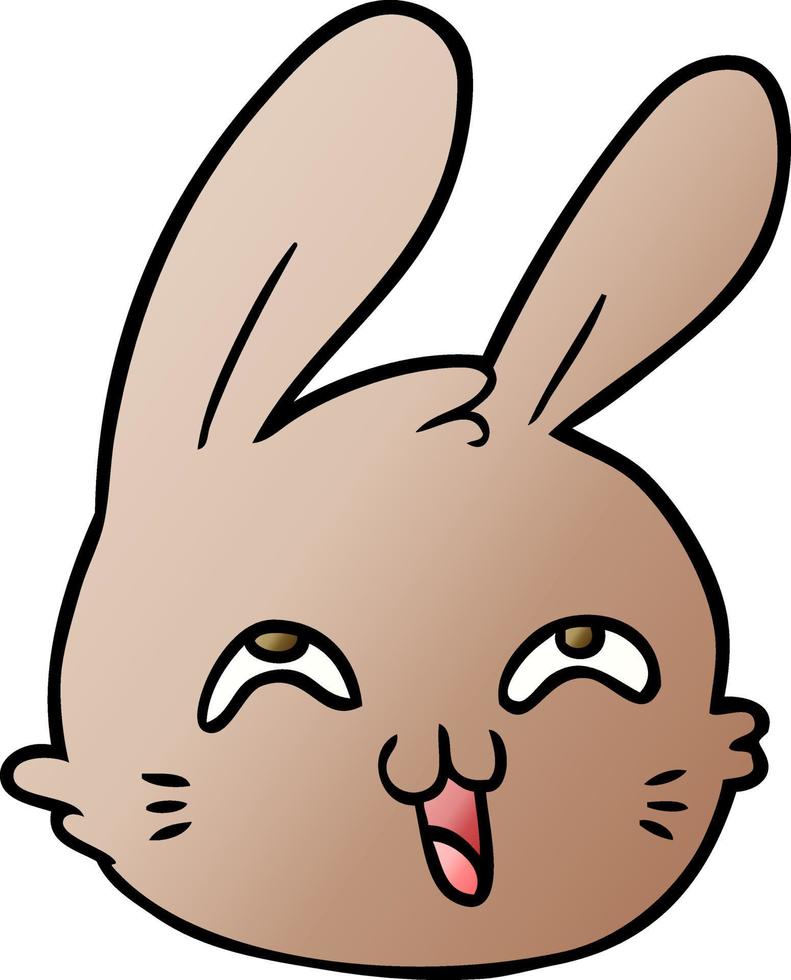 tecknad serie Lycklig kanin ansikte vektor