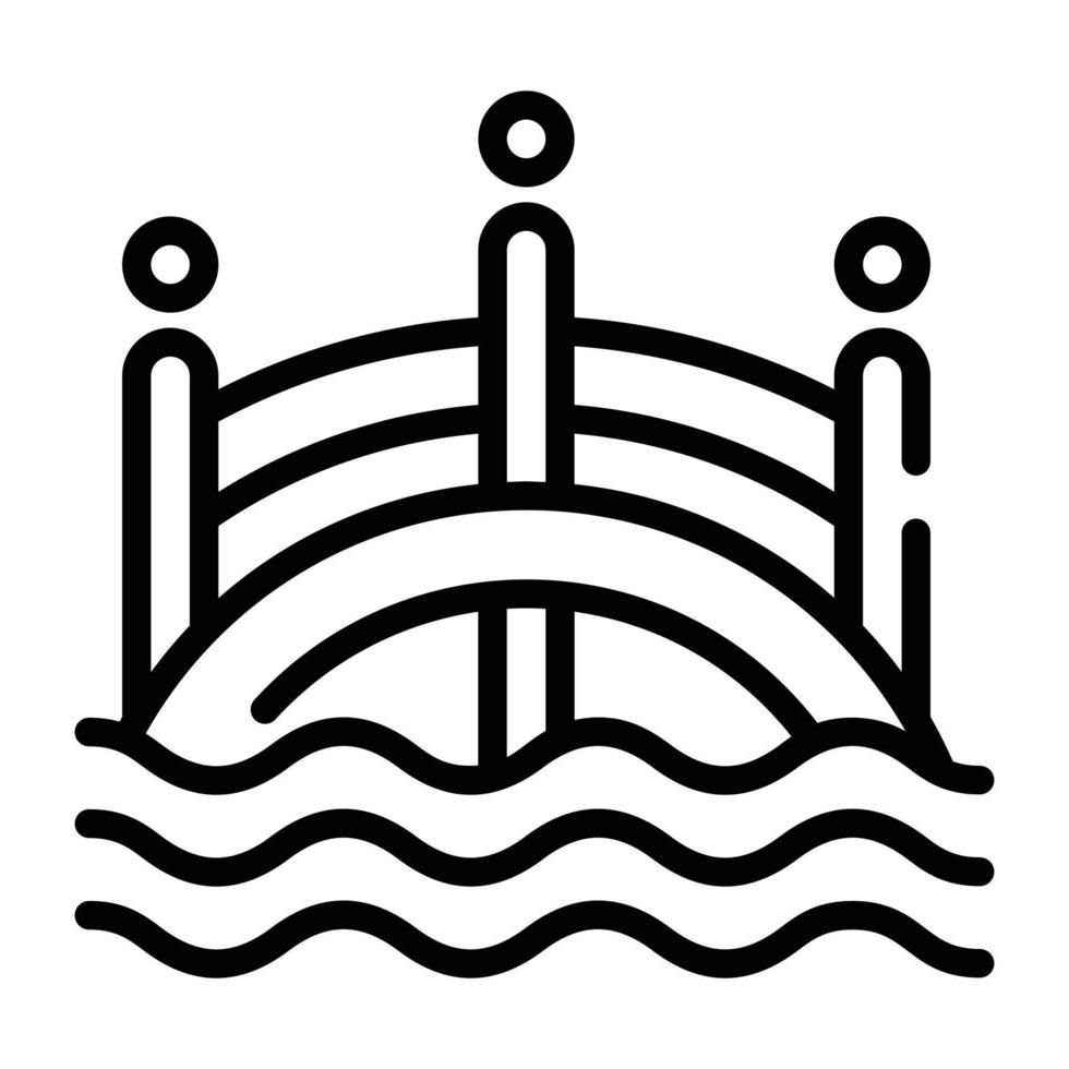 ein handliches Liniensymbol der Brücke vektor