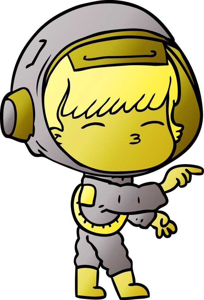 Cartoon neugieriger Astronaut vektor