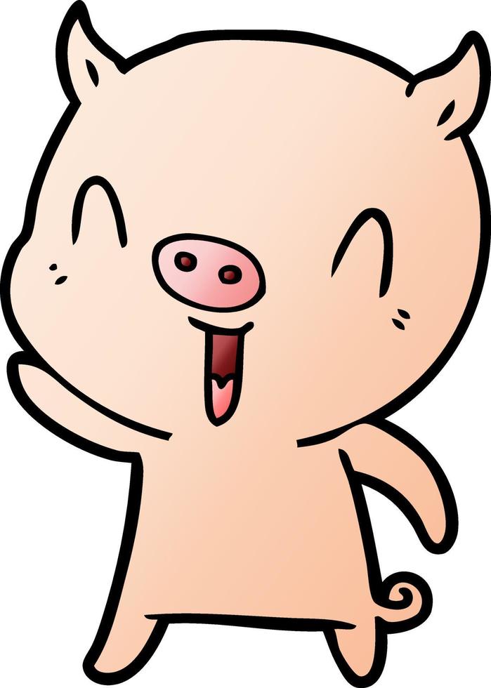 glückliches Cartoon-Schwein vektor