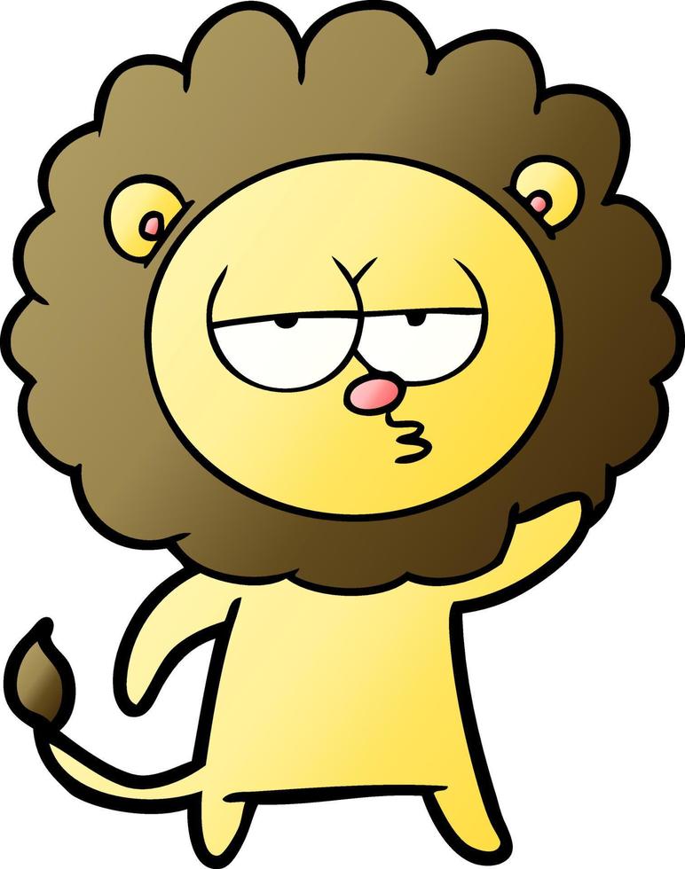 tecknad serie uttråkad lejon vinka vektor