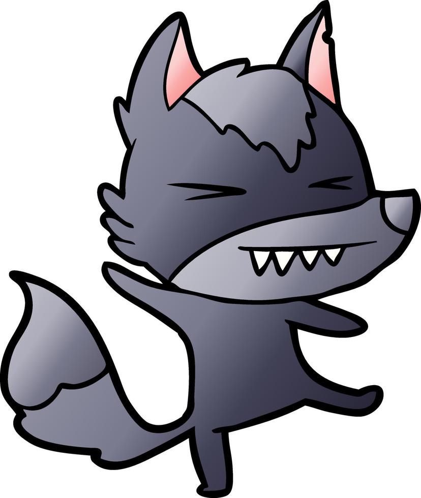 Wütender Wolf-Cartoon vektor