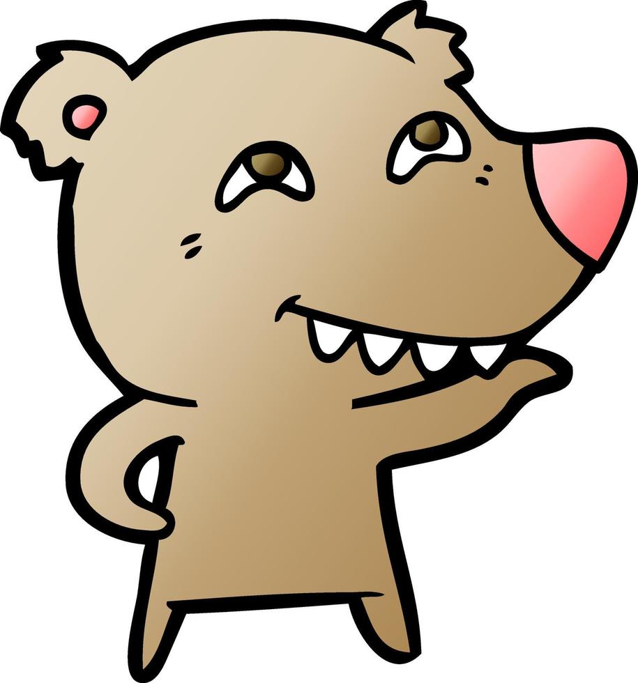 tecknad serie Björn som visar tänder vektor