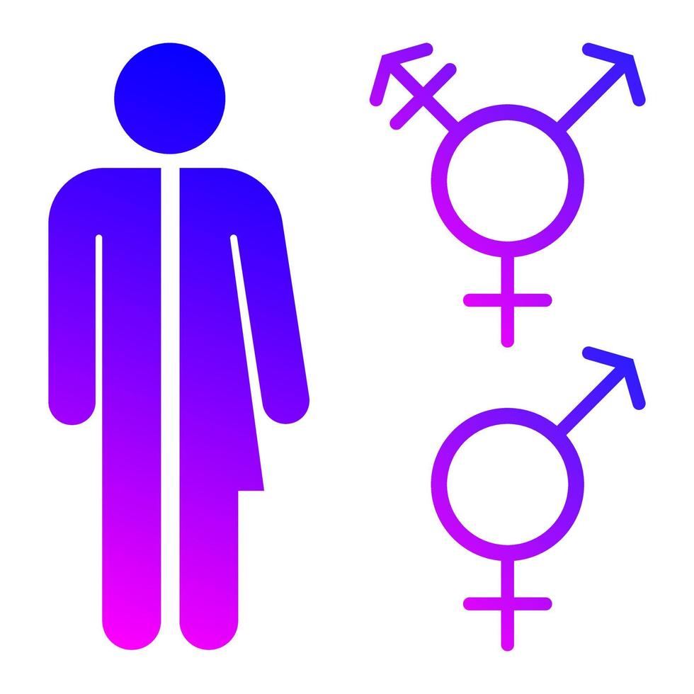 Symbolsammlung für Unisex- oder Intersex-Symbole. männliche und weibliche Symbole. Vektor-Illustration vektor