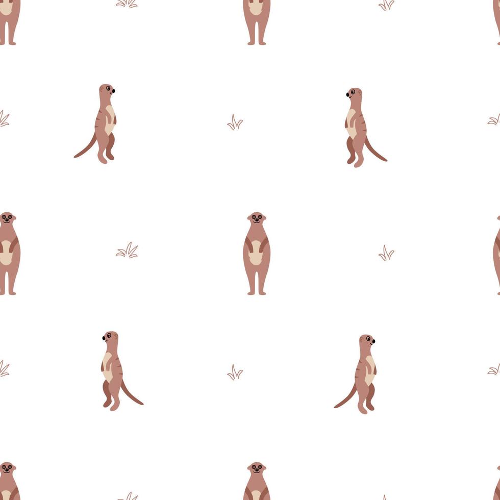 djur av afrika surikater. bakgrund, tapet för utskrift på Kläder förpackning vektor