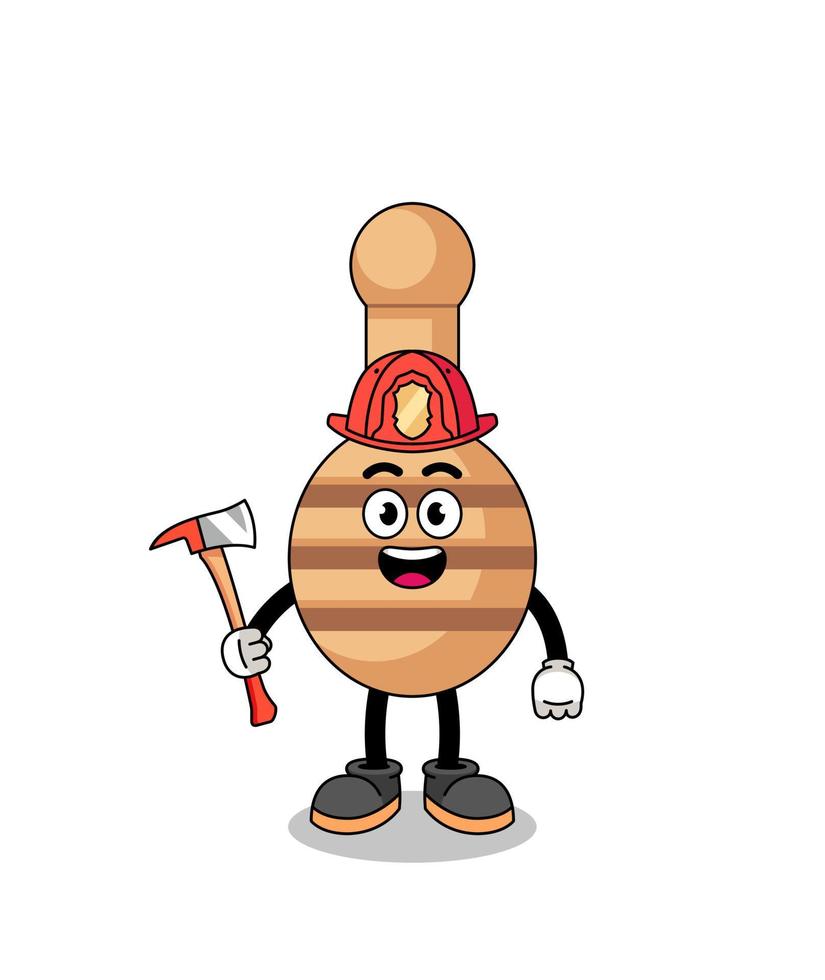 tecknad serie maskot av honung dipper brandman vektor