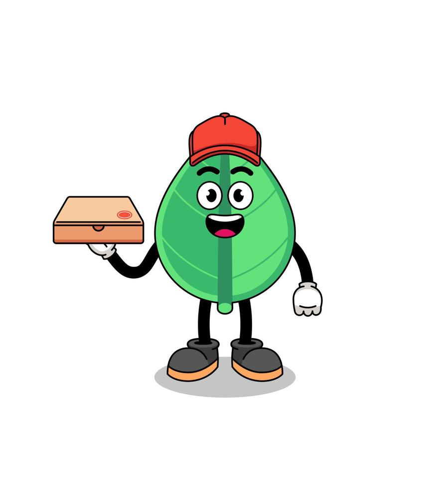 blad illustration som en pizza deliveryman vektor