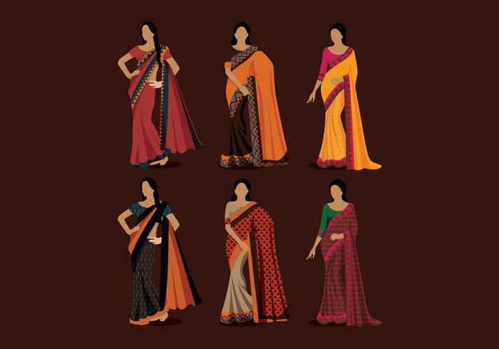 Indiska kvinnor stil vektor