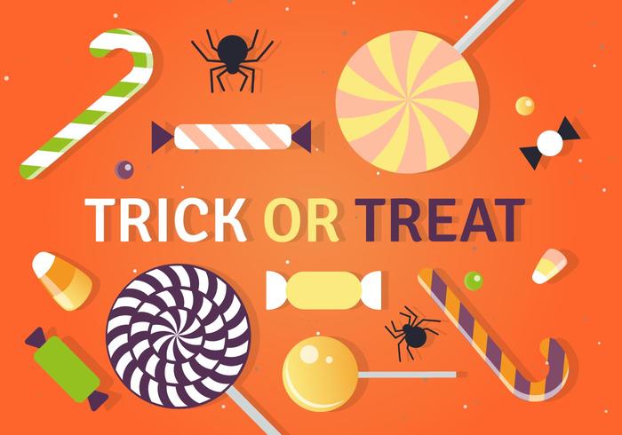 Halloween Trick eller Treat Candy Vector Illustration
