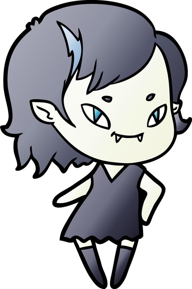 tecknad serie Häftigt vampyr flicka vektor