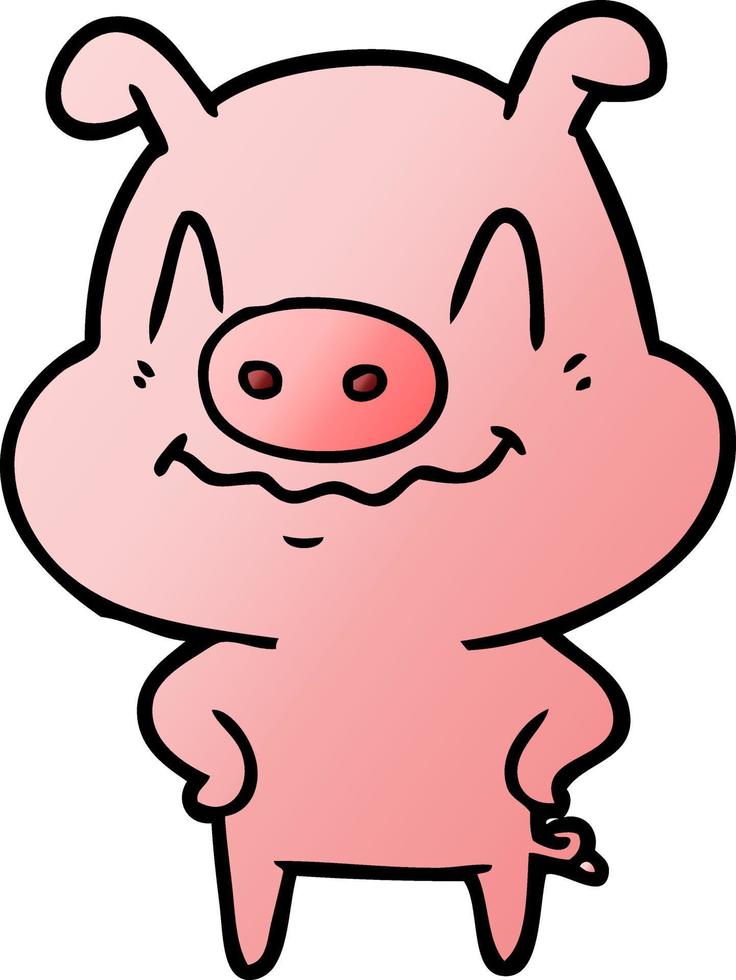 nervöses Cartoon-Schwein vektor