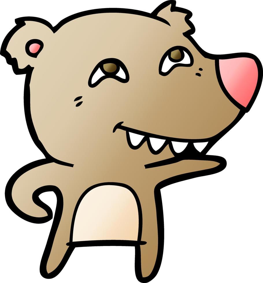 tecknad serie Björn som visar tänder vektor