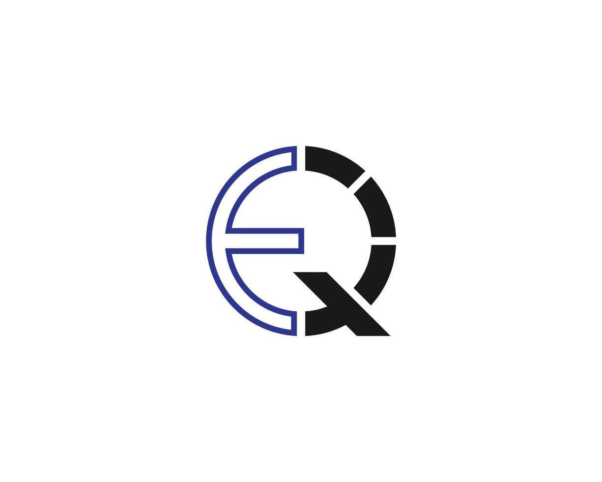 ekv och qe brev logotyp unik attraktiv kreativ linje modern vektor design.