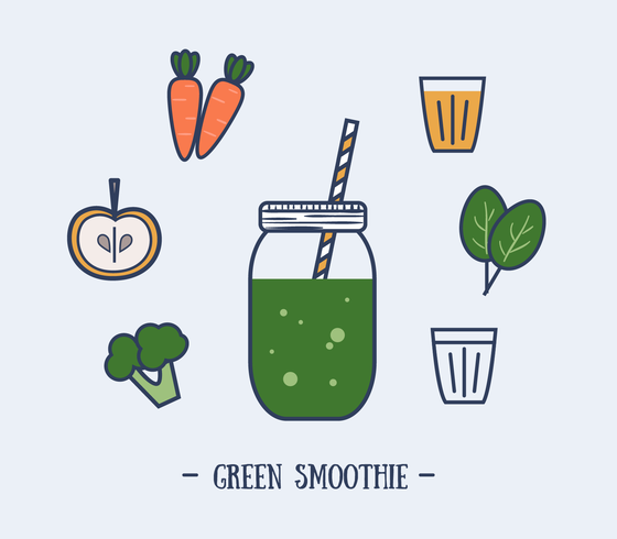 Grüner Smoothie-Vektor vektor