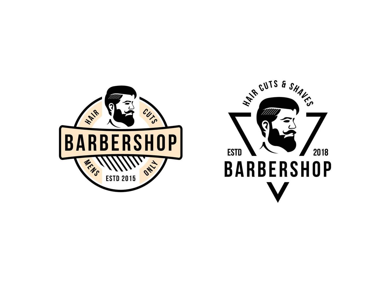 barbershop logotyp designmall vektor