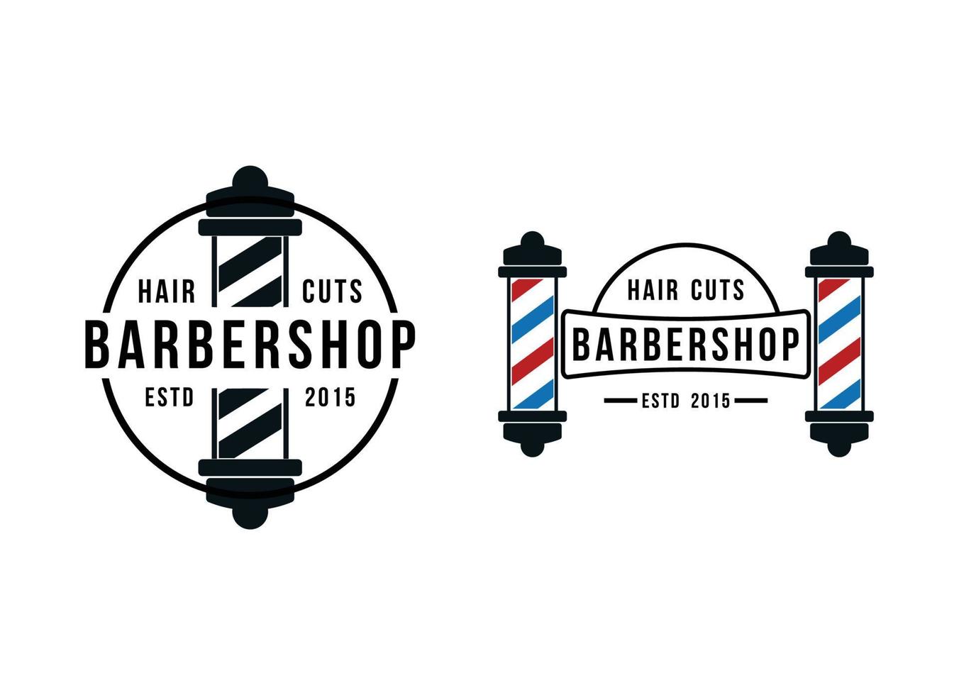 barbershop logotyp designmall vektor