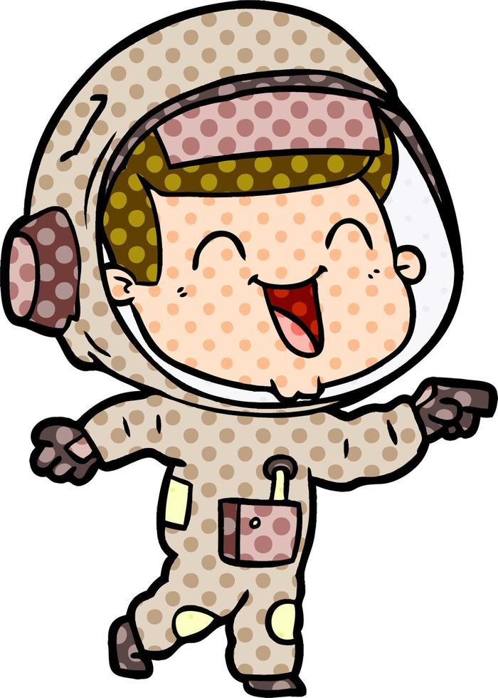 glücklicher Cartoon-Astronaut vektor