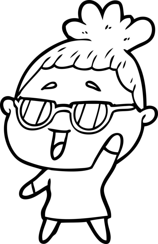 Cartoon glückliche Frau mit Brille vektor